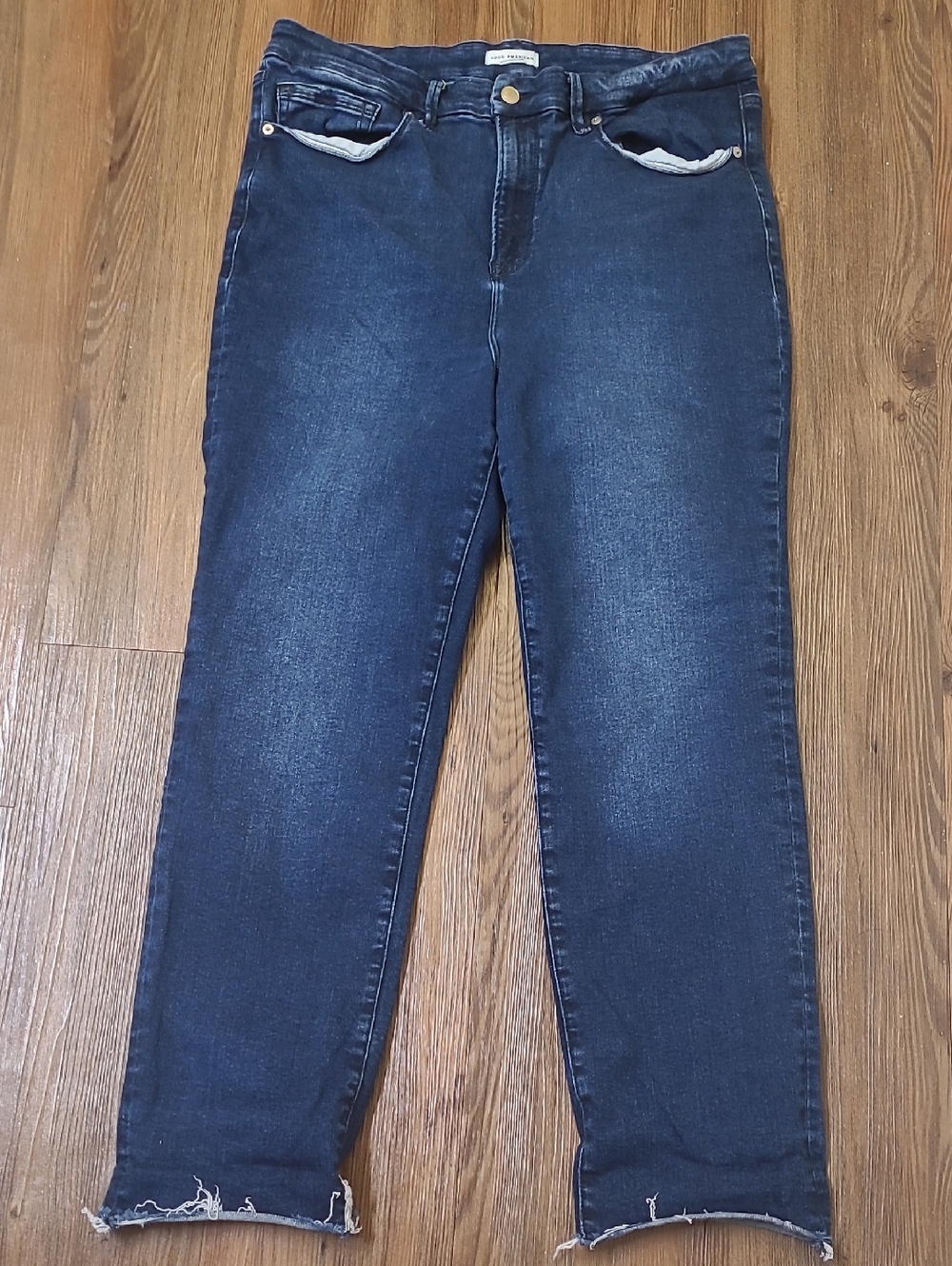 Good American Dark Blue Ankle Crop Jeans‎